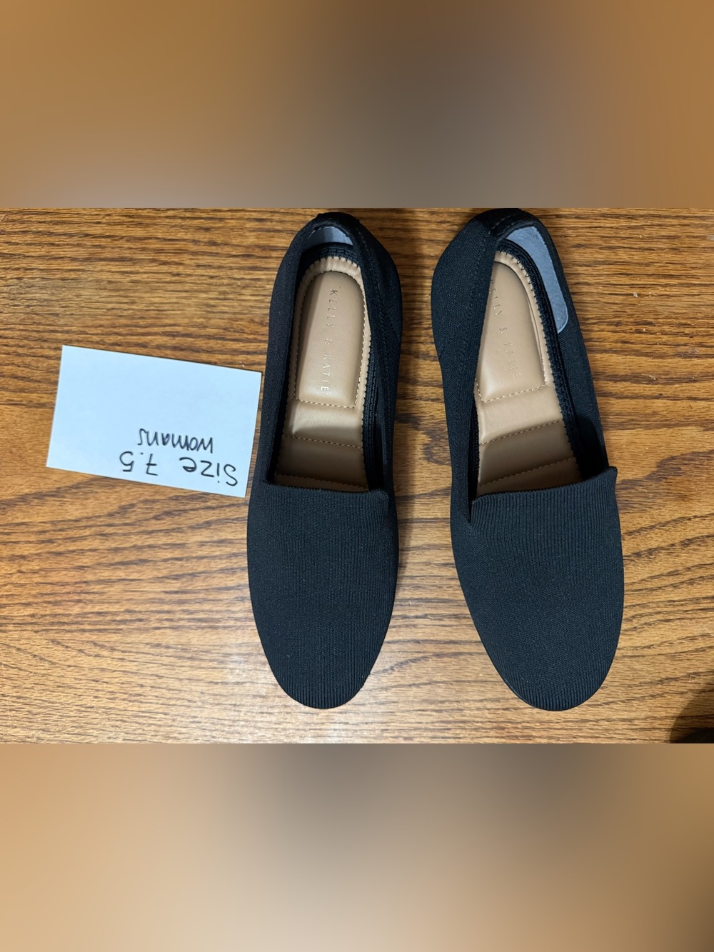 Kelly & Katie Black Stretch Knit Slip-On Flats